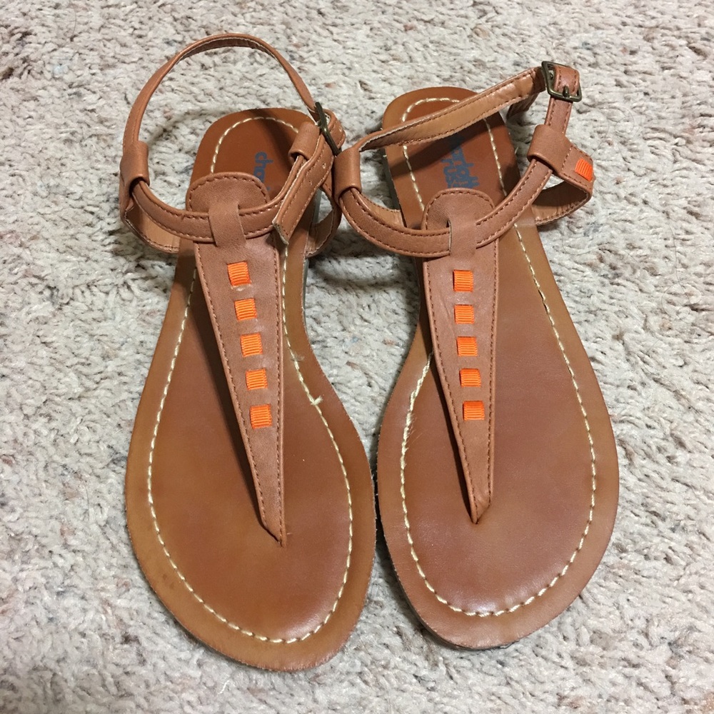 Charlotte Russe Brown T-Straps Sandals